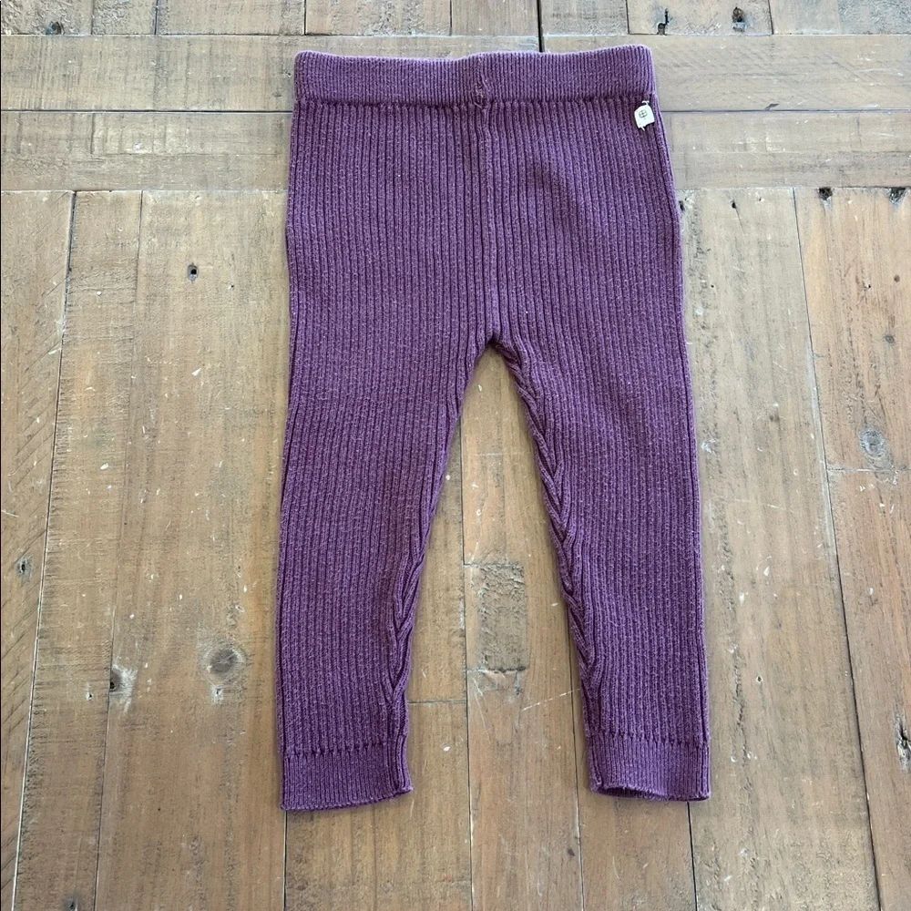 Pippin knit Purple Checkered Sweater and Leggings Set kids 12-18 months